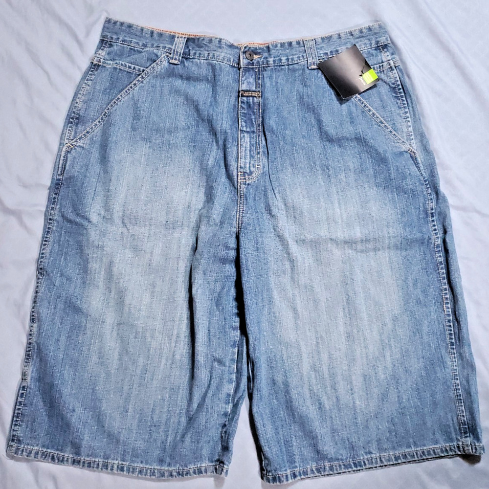 VTG Marithe Francois Girbaud Shorts Mens 42 Blue Denim Baggy Shuttle Jorts Y2K